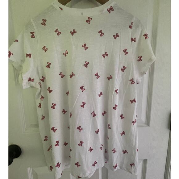 Disney Allover Minnie Mouse Bow Print Short Sleeve Size M - Picture 2 of 5